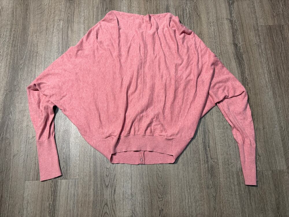 Allsaints Women's Pink Lightweight Knit Sweater with Button-Back Detail